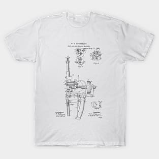 Boot and Shoe Nailing Machine Vintage Patent Hand Drawing Funny Novelty T-Shirt